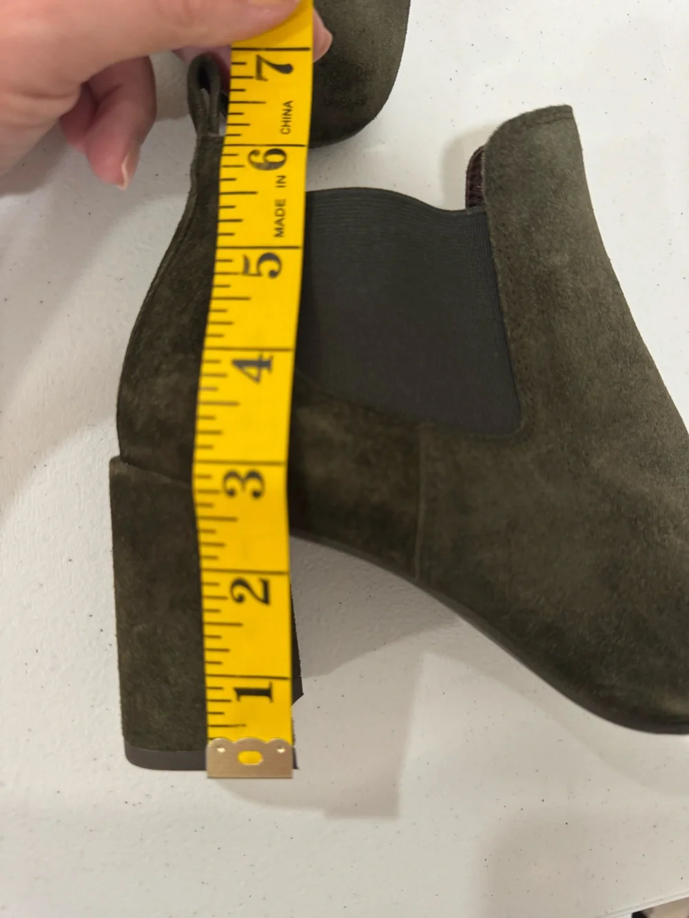 Pedro García Nenet Chelsea Dark Green Suede Block Heel Booties Women's 36.5